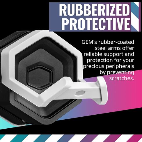 Cooler Master MasterAccessory GEM White Magnetized Multi-Surface Mounting Gaming Storage, Peripherals, Gamepads, Headsets, VR Headsets, Mobile Phones, Rubberized Protective Arms (MCA-U000R-WPHK00) in Saudi Arabia