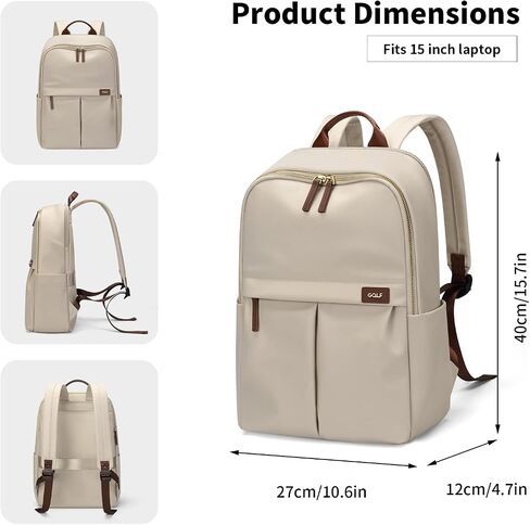 GOLF SUPAGS Laptop Backpack with Separate Laptop Compartment Water Resistant Computer Backpacks Fits 15 Inch Notebook Travel Work Bags for Women (Apricot) in Kuwait