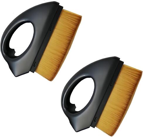 2 PCS Car Tire Cleaning Brush, High-Density Soft Bristle Polishing Beauty Brush with Cover, Air-Conditioning Seat Gap Interior Dust Brush, Universal for Most Car Accessories (Black & Brown) in Saudi Arabia