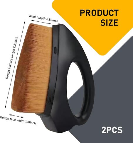 2 PCS Car Tire Cleaning Brush, High-Density Soft Bristle Polishing Beauty Brush with Cover, Air-Conditioning Seat Gap Interior Dust Brush, Universal for Most Car Accessories (Black & Brown) in Saudi Arabia