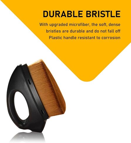 2 PCS Car Tire Cleaning Brush, High-Density Soft Bristle Polishing Beauty Brush with Cover, Air-Conditioning Seat Gap Interior Dust Brush, Universal for Most Car Accessories (Black & Brown) in Saudi Arabia