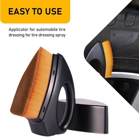 2 PCS Car Tire Cleaning Brush, High-Density Soft Bristle Polishing Beauty Brush with Cover, Air-Conditioning Seat Gap Interior Dust Brush, Universal for Most Car Accessories (Black & Brown) in Saudi Arabia