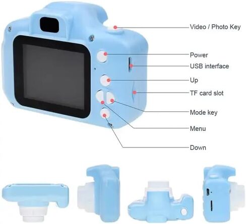Kids Camera, Kids Selfie Camera, Selfie, Blue Children's Camera, Christmas Birthday Gifts for Boys Age 3-9, HD Digital Video Cameras for Toddler, Fun Kids Camera with 32GB Memory Card in Saudi Arabia