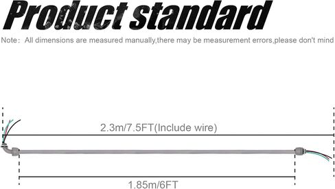 4FT 1/2-Inch Electrical AC Whip Kit,Nonmetallic Liquid Tight Flexible Electrical Conduit,6FT of Connecting Wires 3-Conductor 10-Gauge Wires with Straight/90 Degree Fittings in Kuwait