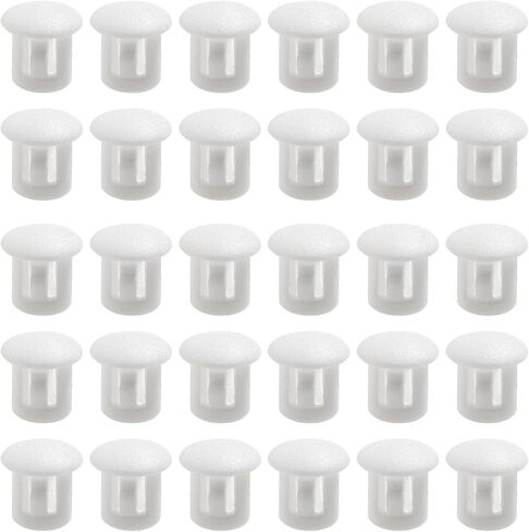 30Pcs 1-1/4 inch (32mm) White Hole Plugs, Plastic Round Flush Type Panel Plugs Fastener Cover for Furniture Protectors in Saudi Arabia