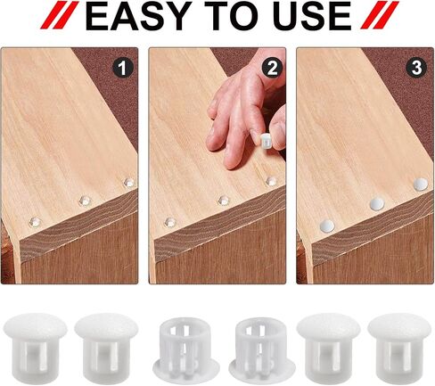 30Pcs 1-1/4 inch (32mm) White Hole Plugs, Plastic Round Flush Type Panel Plugs Fastener Cover for Furniture Protectors in Saudi Arabia