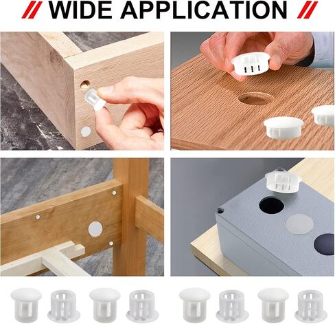 30Pcs 1-1/4 inch (32mm) White Hole Plugs, Plastic Round Flush Type Panel Plugs Fastener Cover for Furniture Protectors in Saudi Arabia