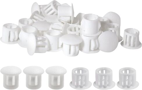 30Pcs 1-1/4 inch (32mm) White Hole Plugs, Plastic Round Flush Type Panel Plugs Fastener Cover for Furniture Protectors in Saudi Arabia