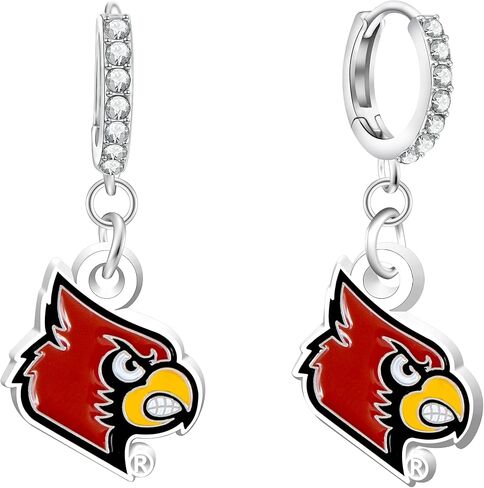 NCAA Louisville Cardinals Rhinestone Circle Drop Earrings in Saudi Arabia