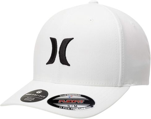 قبعة بيسبول Hurley H20 Dri One & Only Flexfit للرجال، مقاس كبير-X-Large، أبيض/أسود 2 in Saudi Arabia