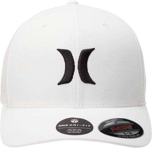 Hurley Men's H20 Dri One & Only Flexfit Baseball Cap, Size Large-X-Large, White/Black 2 in Saudi Arabia