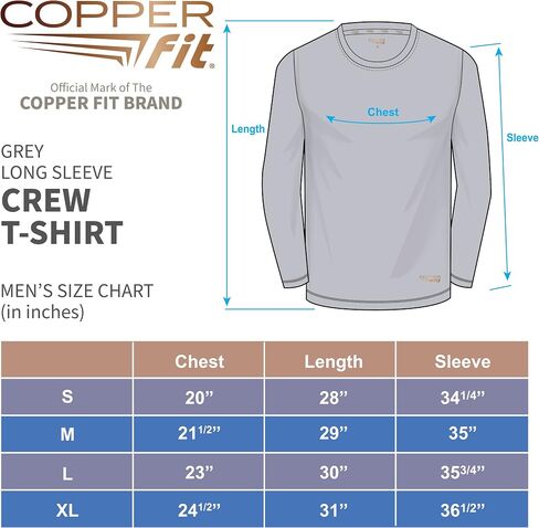 Copper Fit Men's Standard Energy Dry Performance Crew Long Sleeve Shirt in Saudi Arabia