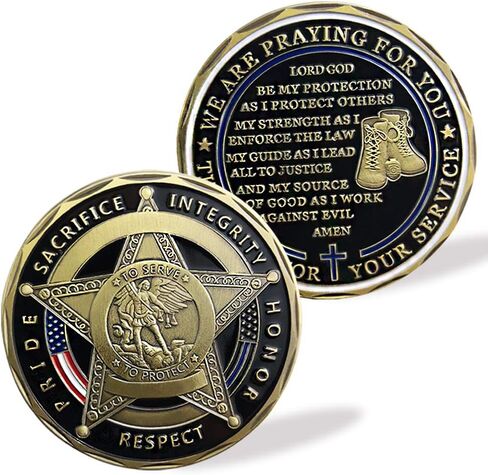 Saint Michael Police Prayer Challenge Coin Thank You for Your Service in Saudi Arabia