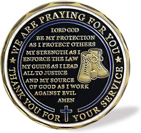 Saint Michael Police Prayer Challenge Coin Thank You for Your Service in Saudi Arabia