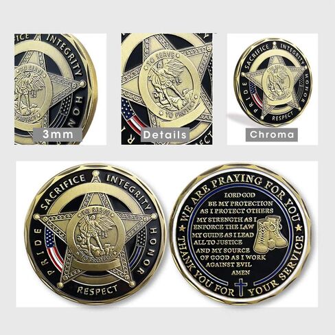 Saint Michael Police Prayer Challenge Coin Thank You for Your Service in Saudi Arabia