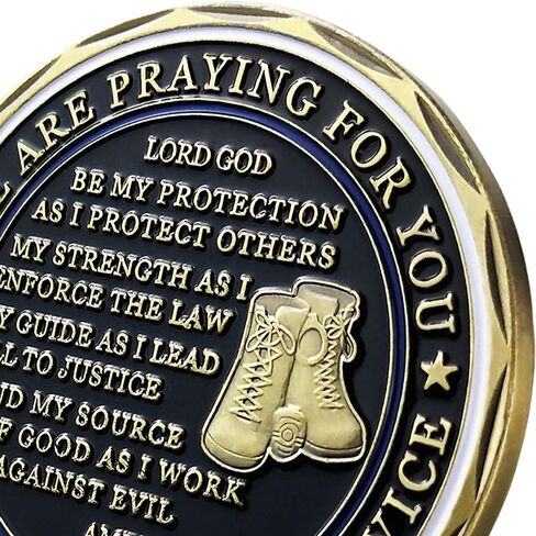 Saint Michael Police Prayer Challenge Coin Thank You for Your Service in Saudi Arabia