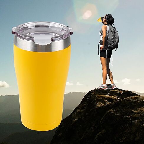Tahoe Trails Trails Stainless Steel Tumbler Vacuum Insulated Double Wall Travel Cup With Lid, Red Orange 30Oz in Kuwait