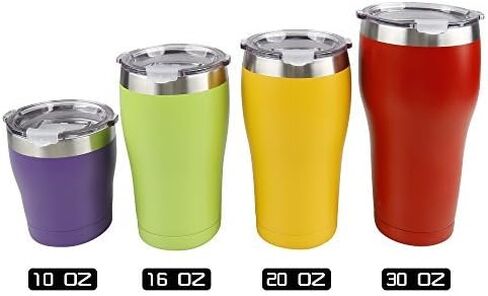 Tahoe Trails Trails Stainless Steel Tumbler Vacuum Insulated Double Wall Travel Cup With Lid, Red Orange 30Oz in Kuwait