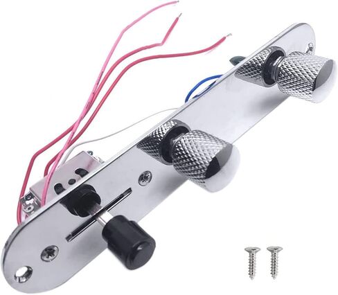 Prewired 3-Way Control Plate Telecaster Guitar Control Plate Wiring Harness with Knurled Volume Tone Controls Knobs in Saudi Arabia