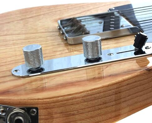 Prewired 3-Way Control Plate Telecaster Guitar Control Plate Wiring Harness with Knurled Volume Tone Controls Knobs in Saudi Arabia