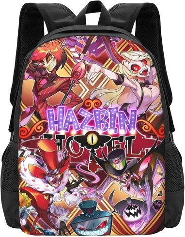 حقيبة ظهر من Hazbin Anime Hotel للمشي لمسافات طويلة والسفر والكمبيوتر المحمول وحقائب ظهر متينة متعددة الوظائف كاجوال وخفيفة الوزن in Saudi Arabia