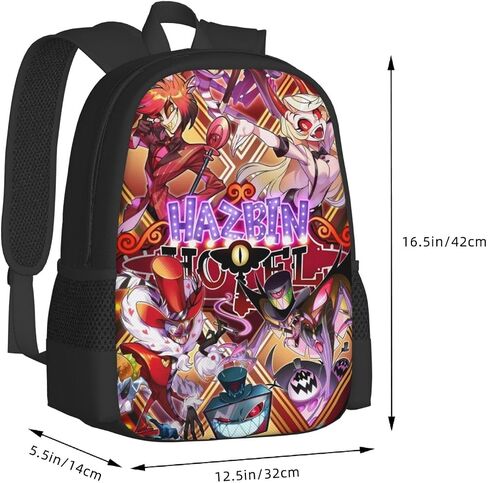 حقيبة ظهر من Hazbin Anime Hotel للمشي لمسافات طويلة والسفر والكمبيوتر المحمول وحقائب ظهر متينة متعددة الوظائف كاجوال وخفيفة الوزن in Saudi Arabia