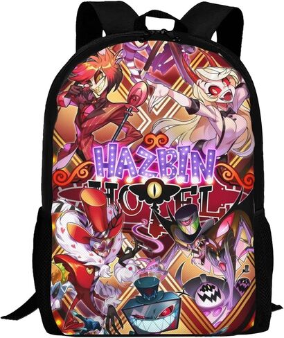 حقيبة ظهر من Hazbin Anime Hotel للمشي لمسافات طويلة والسفر والكمبيوتر المحمول وحقائب ظهر متينة متعددة الوظائف كاجوال وخفيفة الوزن in Saudi Arabia