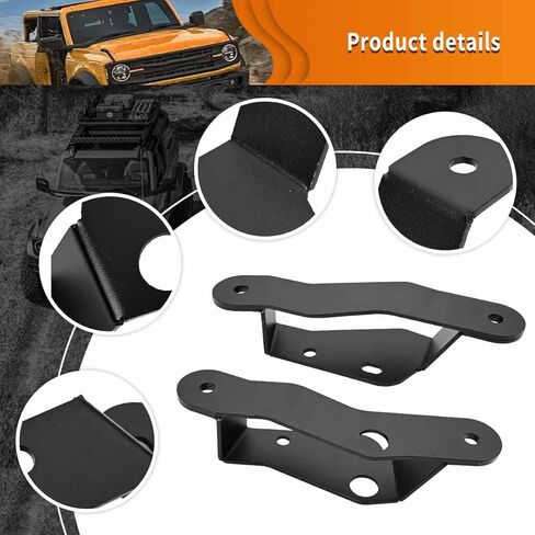 دعامات تثبيت مزدوجة على شكل عمود، دعامات إضاءة LED للخندق الجانبي، مفصل للزجاج الأمامي السفلي، طقم دعامات تثبيت للضوء لفورد برونكو للطرق الوعرة 2/4 باب 2021 2022 2023، قطعتان in Kuwait
