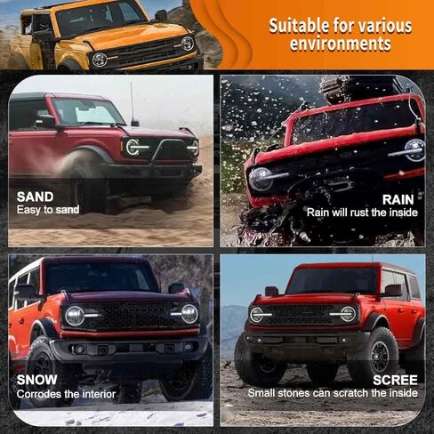 دعامات تثبيت مزدوجة على شكل عمود، دعامات إضاءة LED للخندق الجانبي، مفصل للزجاج الأمامي السفلي، طقم دعامات تثبيت للضوء لفورد برونكو للطرق الوعرة 2/4 باب 2021 2022 2023، قطعتان in Kuwait