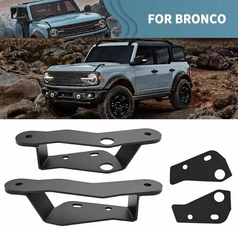 دعامات تثبيت مزدوجة على شكل عمود، دعامات إضاءة LED للخندق الجانبي، مفصل للزجاج الأمامي السفلي، طقم دعامات تثبيت للضوء لفورد برونكو للطرق الوعرة 2/4 باب 2021 2022 2023، قطعتان in Kuwait