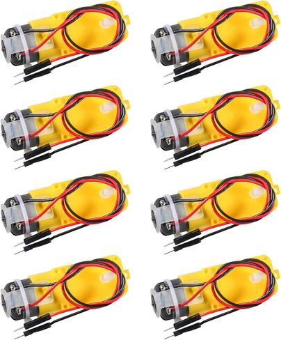 8pcs TT DC Gearbox Motor Dual Shaft 3-6V Gear Motor 200RPM Ratio 1:48 Shaft Motor with 2.54mm Wire for Arduino Smart Car Robot in Saudi Arabia