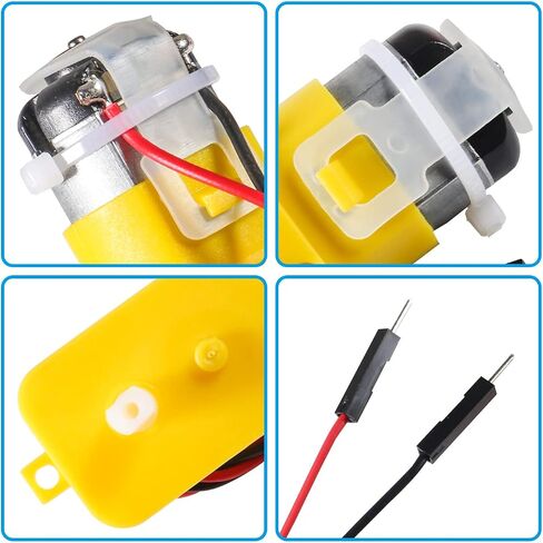 8pcs TT DC Gearbox Motor Dual Shaft 3-6V Gear Motor 200RPM Ratio 1:48 Shaft Motor with 2.54mm Wire for Arduino Smart Car Robot in Saudi Arabia