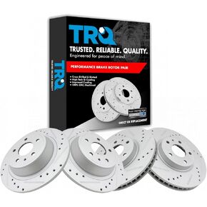 TRQ Front & Rear Brake Performance Rotor Kit Compatible with Ford Fusion Lincoln MKZ Hybrid