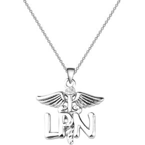 CENWA LPN Licensed Practical Nurse Necklace Gift LPN Caduceus Angel Necklace Graduation Gift for LPN Practical Nurse Jewelry