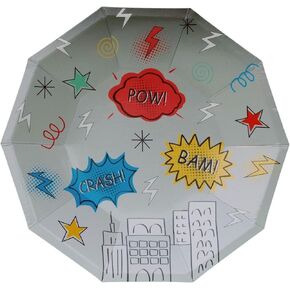 Superhero Party Plates (Pack of 8) | Superhero Paper Plates | Superhero Party Decorations | Super Heroes Paper Plates | Superhero Birthday