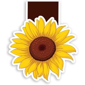 (2Pcs) Sunflower Magnetic Bookmark Book Page Markers Gift for Reading Lover Nerd Book Addict Bookish Reader Student Teacher Office Stationery - Size 3"x2.5" When Folded