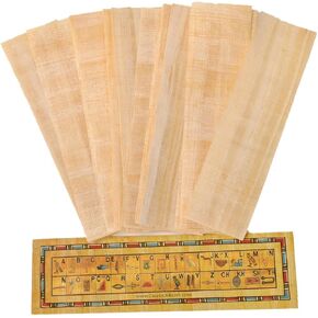 10 Egyptian Papyrus Paper Blank Bookmarks for Art Projects and Schools 7.2 x2.0 inch (5x18 cm) by CraftsOfEgypt