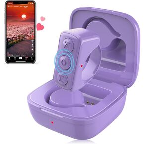 Remote Scrolling Ring for TikTok, Bluetooth Page Turner for iPad iPhone, Scroller Remote for TIK Tok, Camera Shutter Remote Control for iOS, Android - Purple