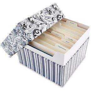 Mary Engelbreit Card Greeting Organizer Box - Stores 140+ cards (not included). 7" x 9" x 9-1/2", Occasion & Recipient Dividers & Labels, Birthday, Get Well, Sympathy etc.