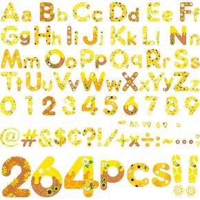 264 PCS Safari Jungle Bulletin Board Letters Set, Jungle Animal Printed Decorations Bulletin Board Letters Numbers Punctuation Symbol Alphabet Cutouts for Safari Jungle Theme Classroom Decor