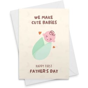 First Fathers Day Card, Funny Fathers Day Card From Wife, 1st Fathers Day Gift For Husband, New Dad Card, New Dad Gift, New Baby Card [00872] in Saudi Arabia