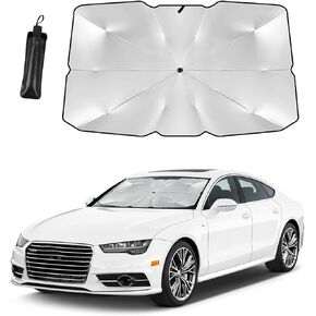 Car Windshield Sunshade Umbrella, Foldable Auto Front Window Sun Shade Covers Block Heat & UV Rays, Universal Windscreen Sun Visor Protector for Car SUV, Car Accessories (49×26 inches)
