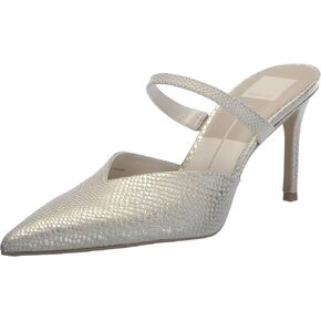 Dolce Vita Women's KANIKA Heeled Sandal, CHAMPAGNE EMBOSSED LEATHER, 7