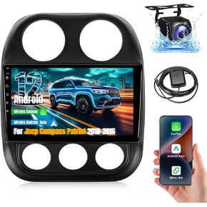 Leadfan 10.1'' Android Car Stereo Radio for Jeep Compass Patriot 2010 2011 2012 2013 2014 2015 2016 with Wireless CarPlay Android Auto Bluetooth WiFi In-Dash Navigation GPS Units Backup Camera (2+32G)