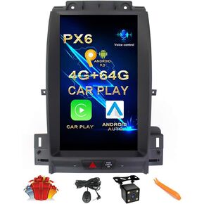 Car Stereo Radio GPS Navigation System for Ford Taurus 2012-2016 Multimedia Player 13.3 inch 4K IPS Screen Android 4G+64G Car Play Auto Audio Video (AUTO A/C PX6 Hexa core 4G+64G+CarPlay+Voice)