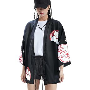 Women's 3/4 Sleeve Japanese Shawl Kimono Cardigan Tops Cover up OneSize US S-XL