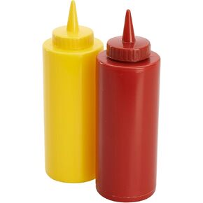 Plastic 11.5 oz Ketchup & Mustard 7 in Dispensers Bottles