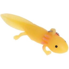 Axolotl Keychain Key Chain Rubber Soft Squishy Amphibian Salamander Pink Sleepy White Yellow Black Chibi Kawaii Cute (axkC)