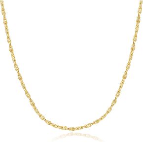 قلادة من الفضة الإسترلينية عيار 925 من PORI JEWELERS أو الذهب الأصفر عيار 18 قيراط فوق الفضة الملتوية - عرض 2 مم - سلسلة منزلقة قابلة للتعديل 14 بوصة - 24 بوصة