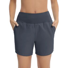 HMILES Women's 5.5" Swim Board Shorts UPF 50+ High Waisted Quick Dry Waterproof Bottoms Trunks with Pockets Liner S-3XL